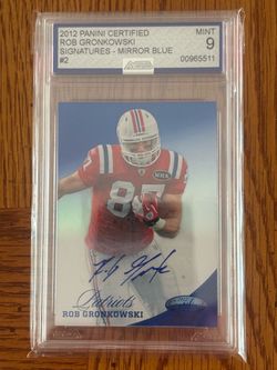 2012 Panini Certified Rob Gronkowski Auto Mirror Blue AGS 9