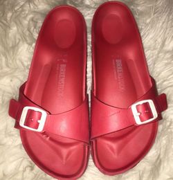 Women's size 8/9 Red Birkenstocks great condition firm on price
