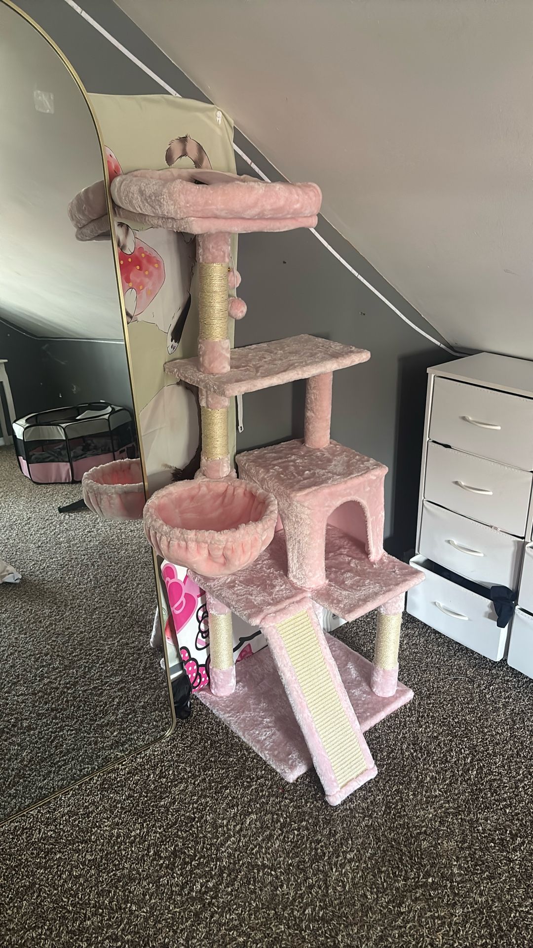 Pink cat tree