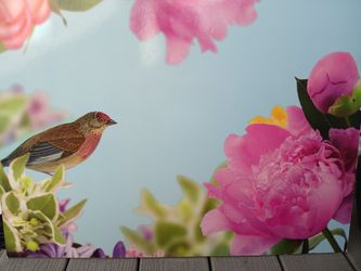Printed Wall Art- Bird And Flowers