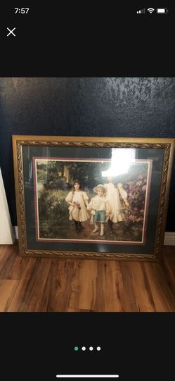 Vintage Print In Gold Frame MURIEL, CYNTHIA AND GEORGE BY GEORGE HARCOURT