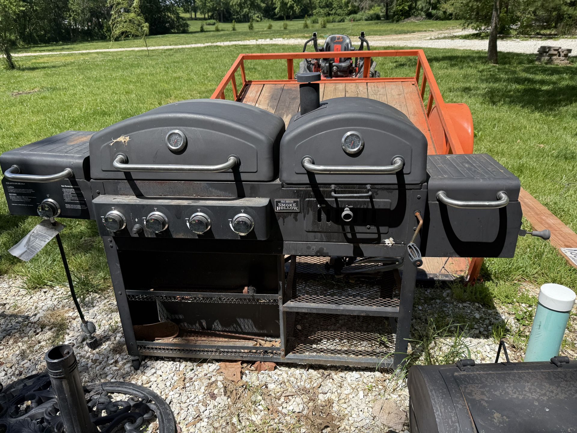 Smoke Hollow Charcoal and Gas Grill with Side Burner & Smoker Side - Works
