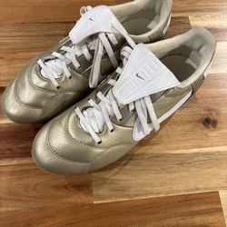 Nike premier gold color boys cleats