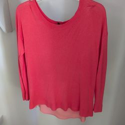 Women's Apt. 9 Pink/Coral Sweater 3/4 Sleeve Top Size S