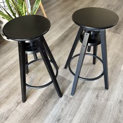 IKEA DALFRED Adjustable Bar Stools – Set of 2 (Black) 