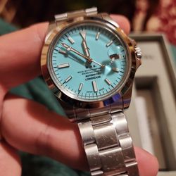 NAVAL SEIKO MOVEMENT TIFFANY COLOR MENS AUTOMATIC WATCH 