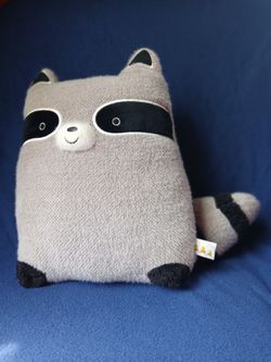 Rare limited Bunnies by the Bay Forest Knit-Wit Friends Raccoon pillow plush