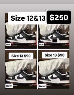 Nike dunks panda size 12 & 13