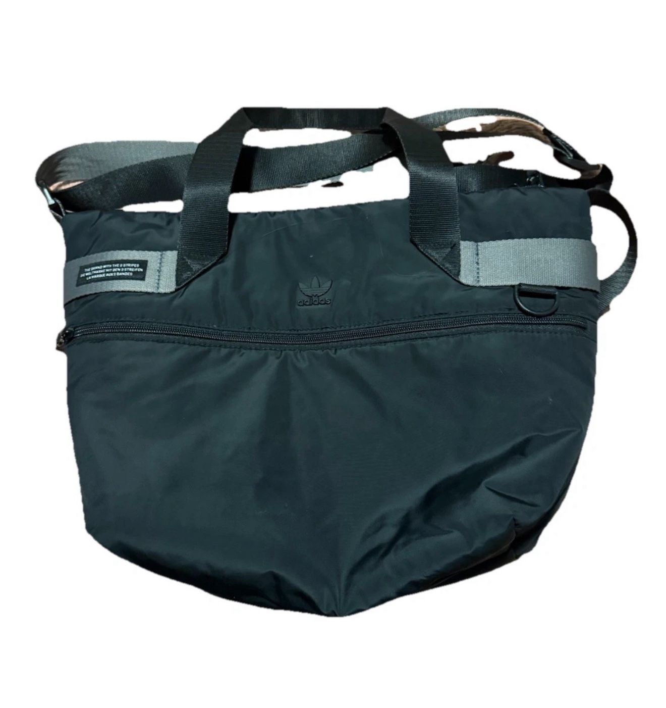 Adidas Originals Puffer Shopper Tote Bag Logo Crossbody Shoulder Travel Black