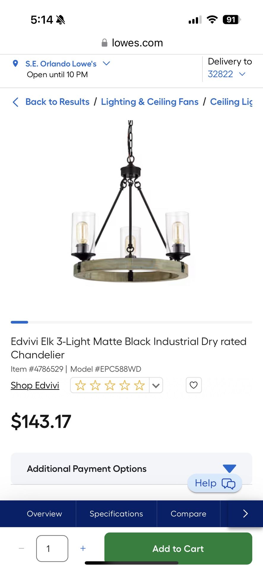Black rustic Chandelier 