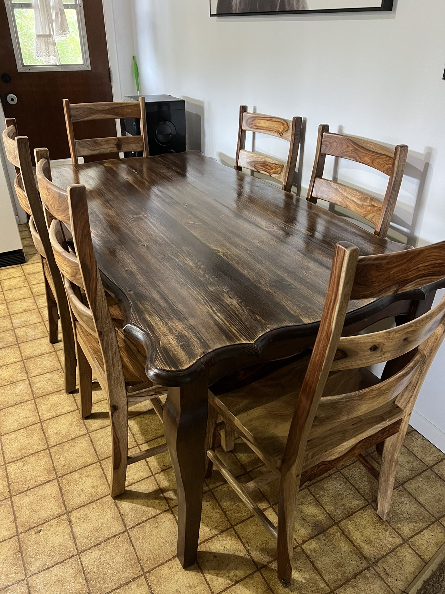 Solid Wood Dining Table+6chairs