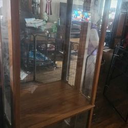 Curio Display Cabinet w Etched Glass