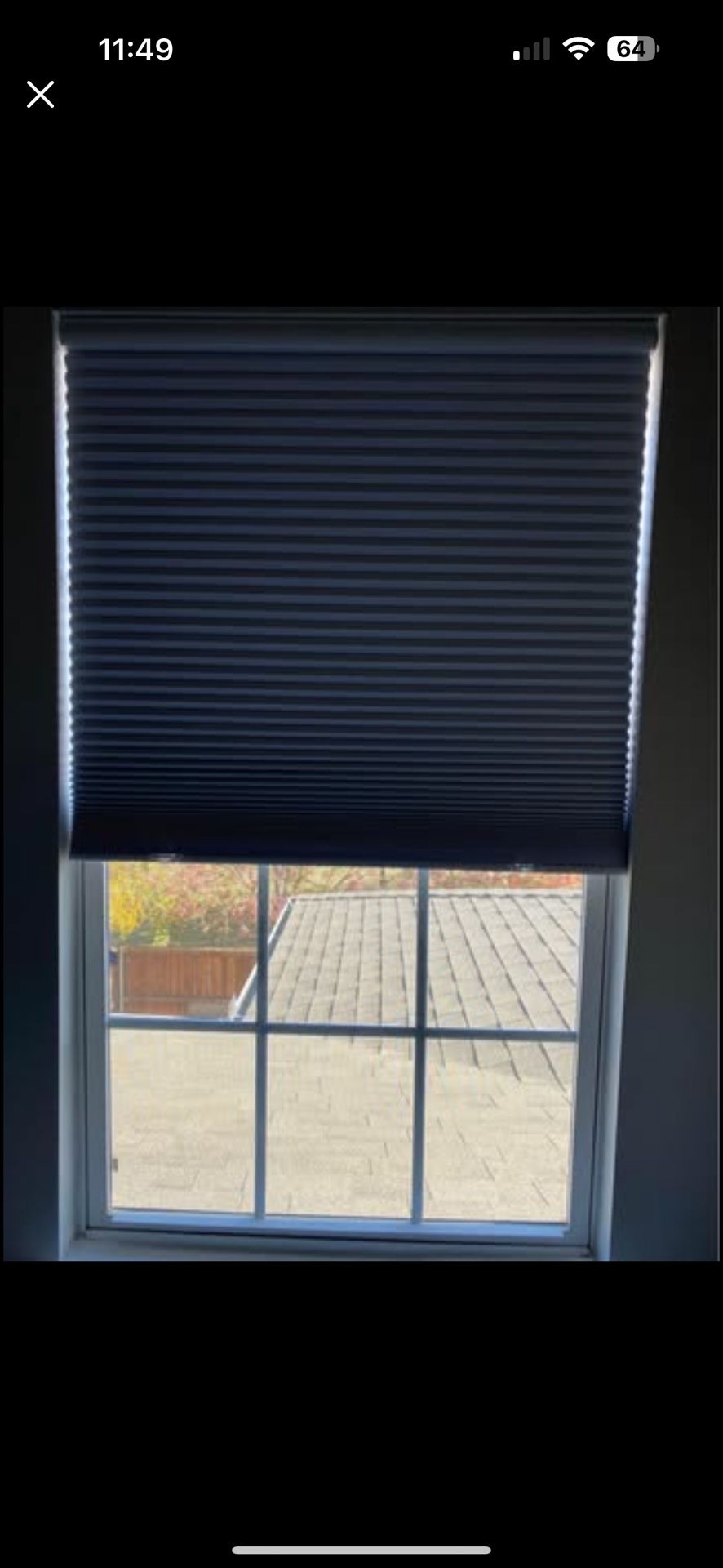 White Blackout cellular shades cordless