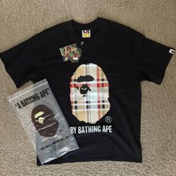 BAPE Check By Bathing Ape Tee Black/Beige
