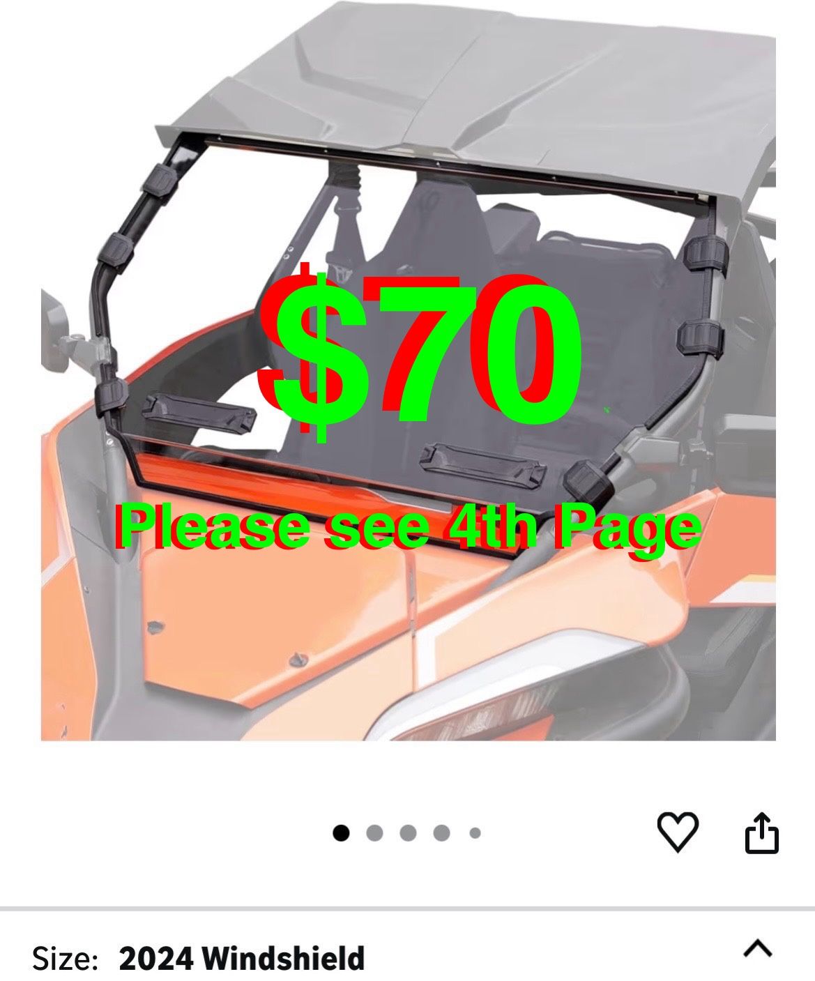 A & UTV PRO Front Windshield for 2022-2024 CFMOTO ZForce 950 H.O /950 H.O.E.X. /2020-2022 ZForce 950 Sport, Hard Coated Clear Tough Vented Polycarbona