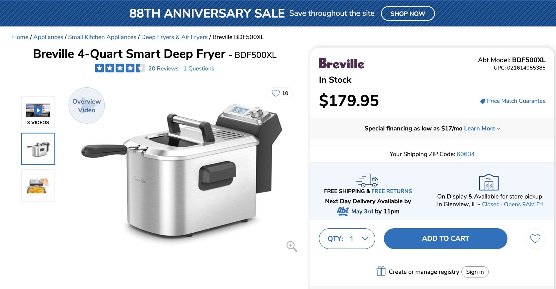 Breville quart Smart Deep Frier