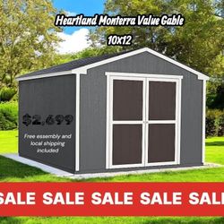 Heartland Monterra Value Gable 10×12 Gable Style Wood Outdoor Storage Shed with 1 Doors