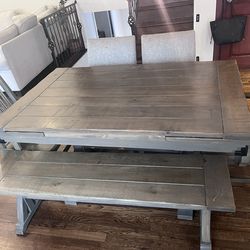 Custom Rustic Dining Table Set – Excellent Condition!