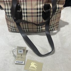 Burberry Nova Check Tote Shoulder Bag 