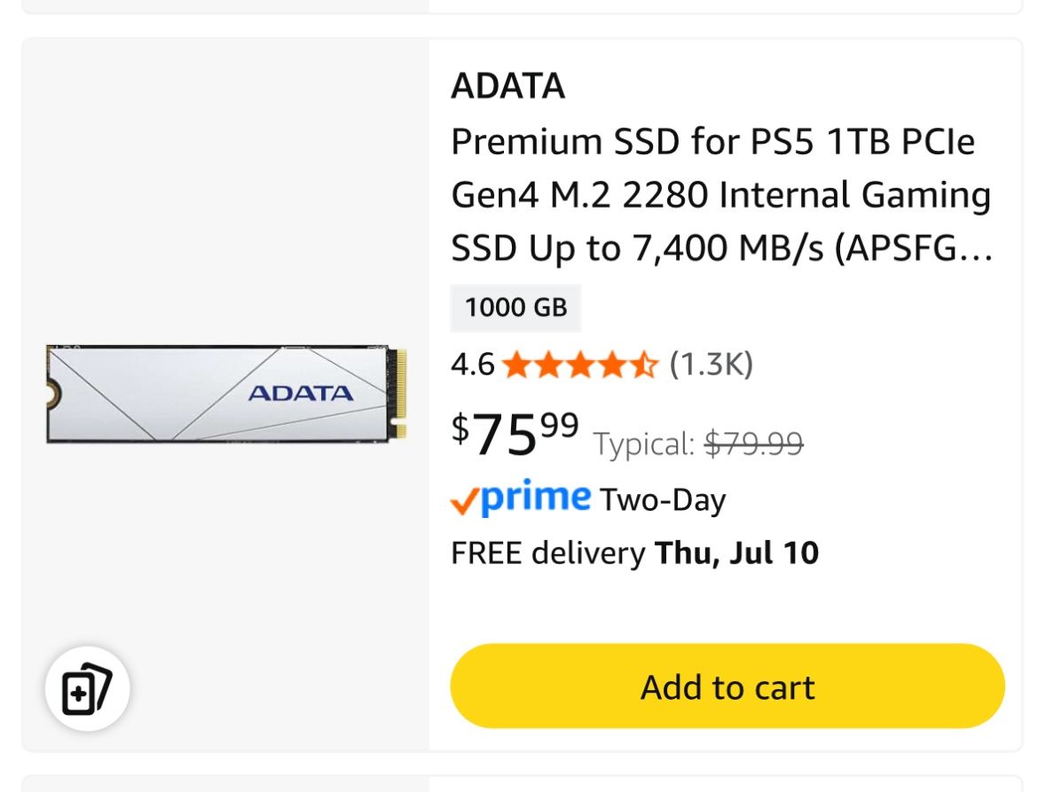 Adata 1tb SSD For Ps5
