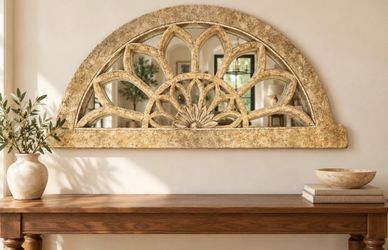 Large Half-Moon Wall Mirror – 51” W × 25”T