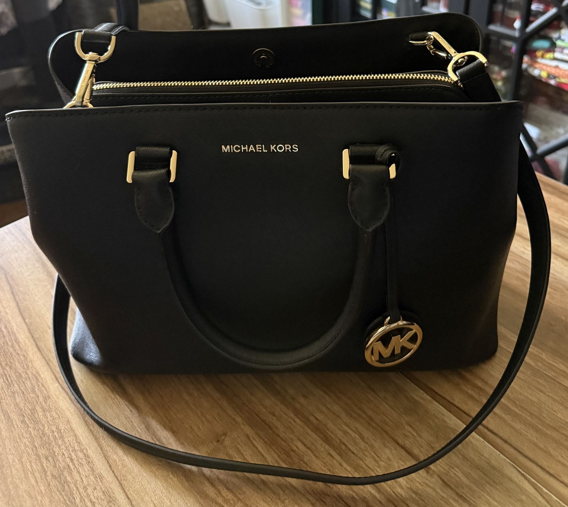 Michael Kors Black satchel Crossbody Handbag.
