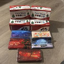 Christmas Face Mask 50 Piece Box 5 Packs Of 10 