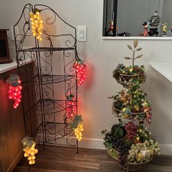 corner rack shelf & 3 tier decorative metal basket 
