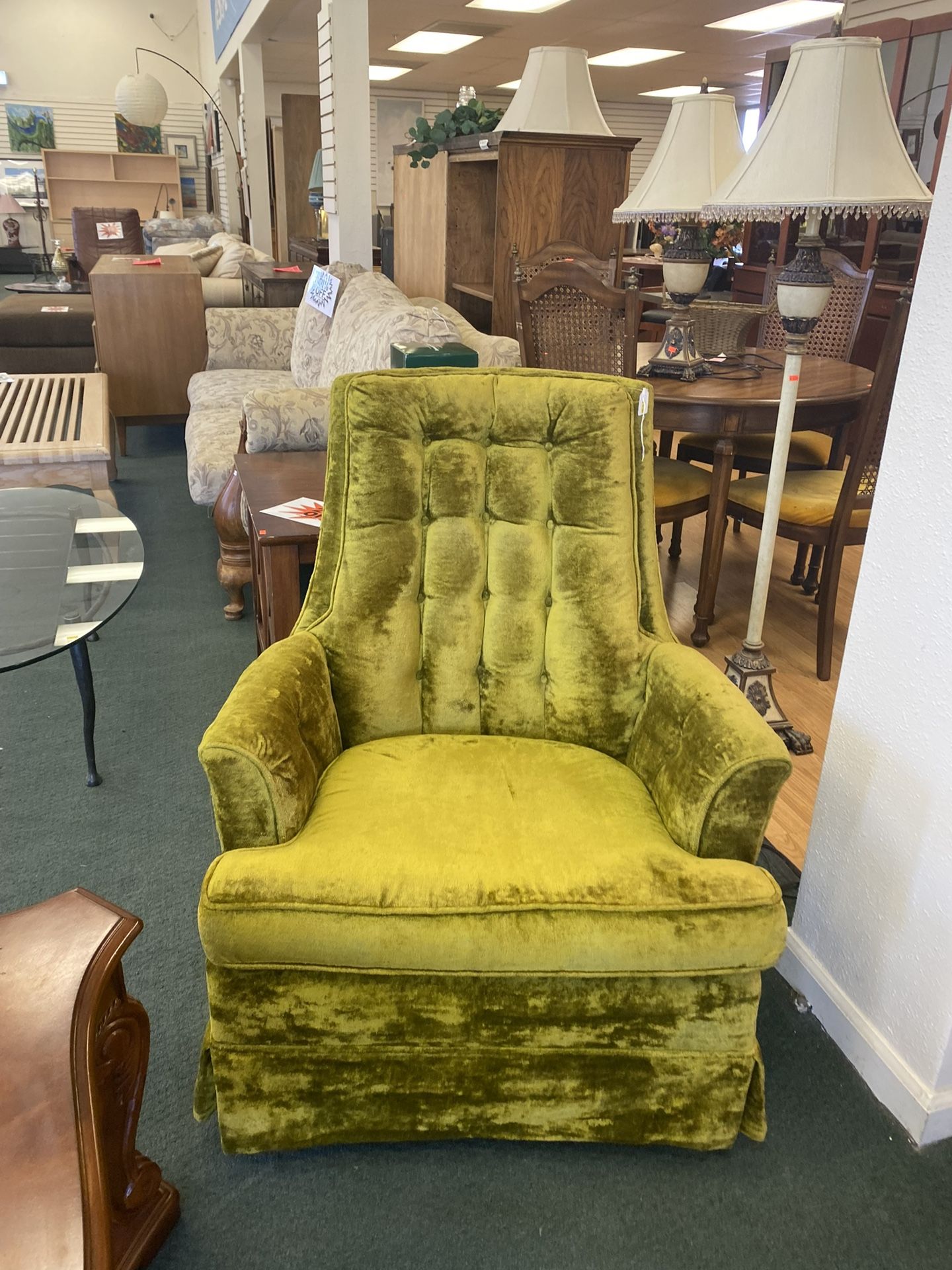 Vintage Velvet Rocking Chair 