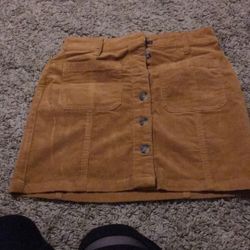 Brownish Orange Mini Skirt 