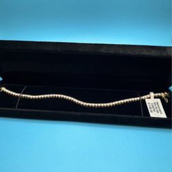 # 40- 3mm 8" 14K Gold over 925 Sterling Silver Moissanite Tennis Bracelet