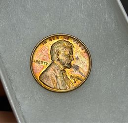 Amazing 🤩!! 1956-d Wheat Penny with incredible Rainbow Toning !