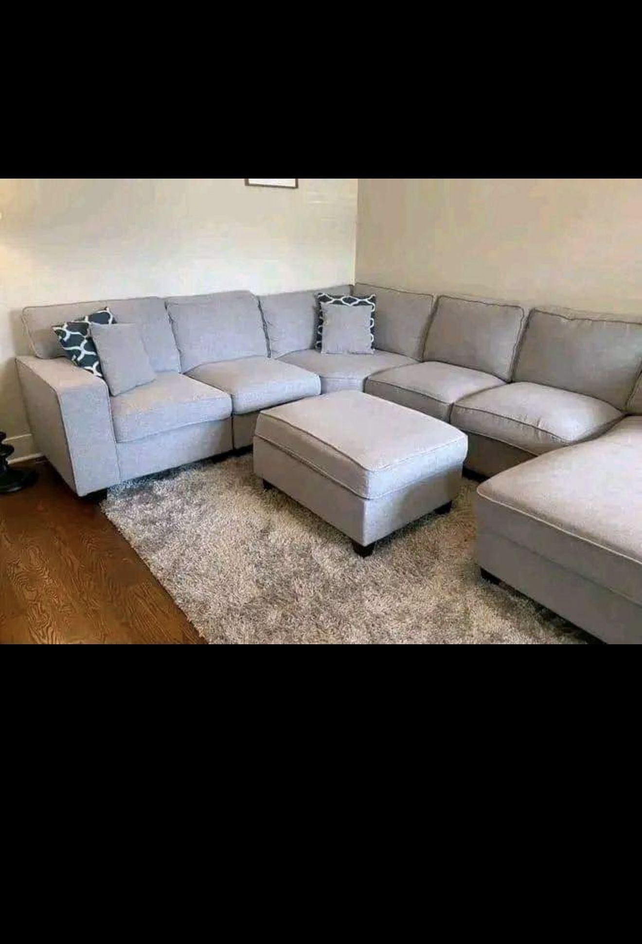 Sectional Couch with Pillows