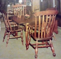 Antique Dining Room Table and  Windsor Chairs