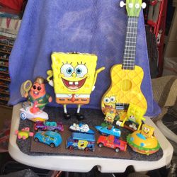 Collectible Sponge Bob Guitar And Other Toys