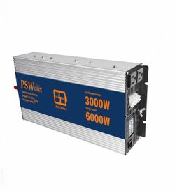 3000W Dual Voltage Power Inverter 12V/24V Auto-Detect DC to 110V/120V AC Pure Sine Wave, 6000W Peak, Truck RV Camping Home Backup