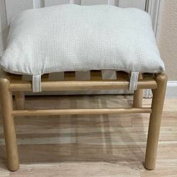Brand New 22” Wood Ottoman Small Bench Cream Cushion Stool 
