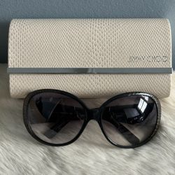 Jimmy Choo Mojo/S Snakeskin Oversized Sunglasses