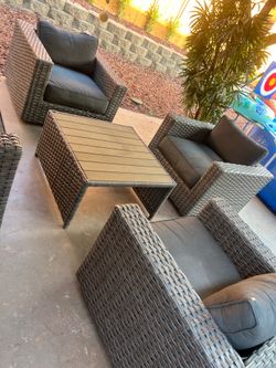 Wicker patio furniture