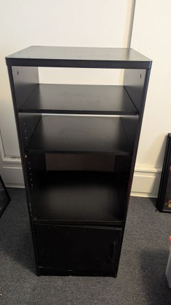 Black Laminated Media Storage Cabinet.