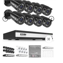 Brand new 8 camera security system with dvr recorder and everything needed to operate the system