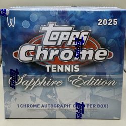 2025 Topps Chrome Tennis Sapphire Factory Sealed Hobby Box
