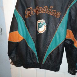 Vintage Miami Dolphins Leather Jacket