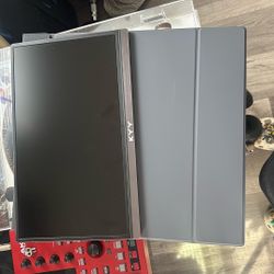 KYY Portable Monitor 15.6'' 1080P FHD USB-C Laptop Monitors w/Smart Cover & Dual Speaker, HDMI Computer Display IPS HDR External Gaming Monitor for PC