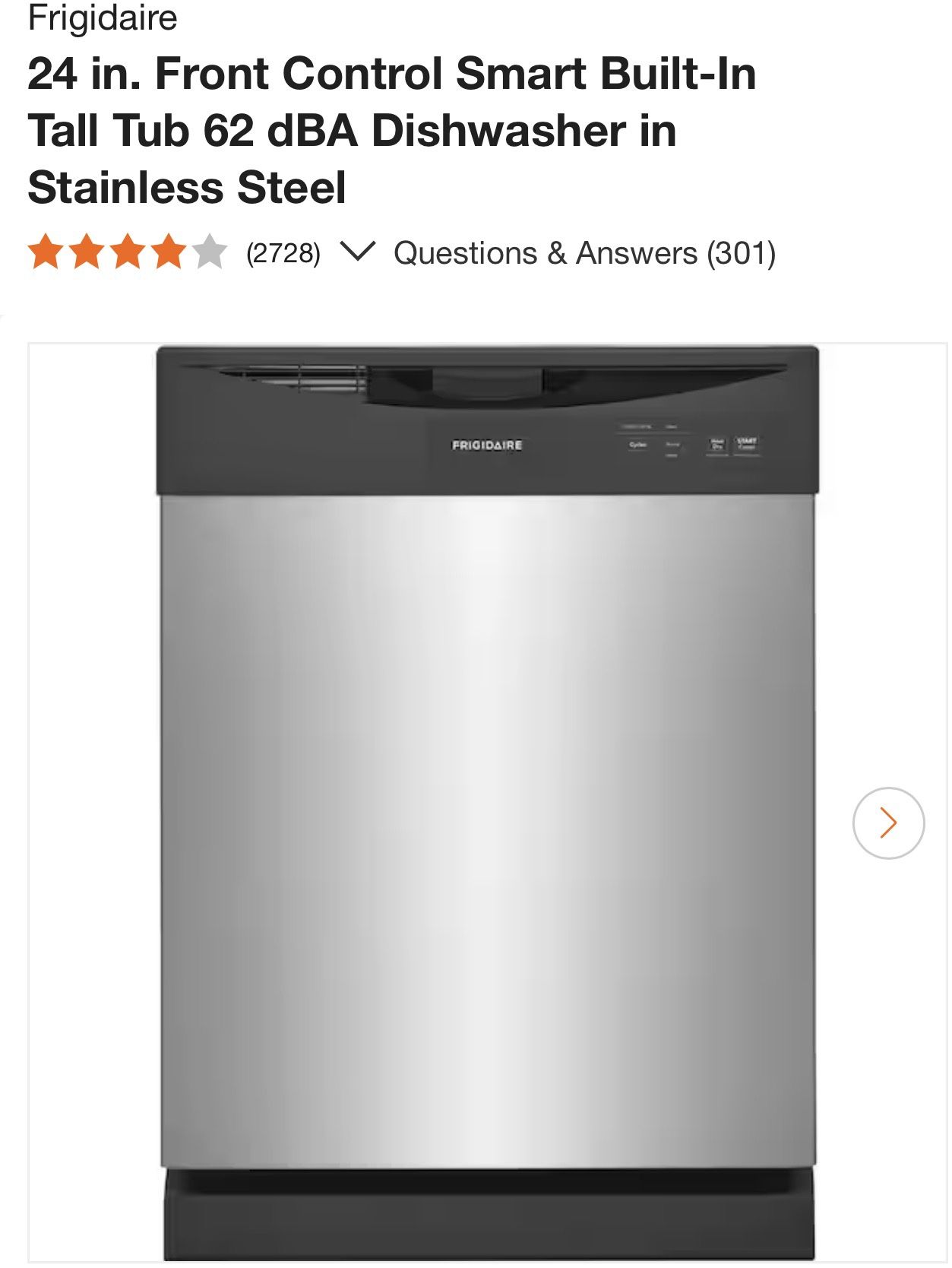 Frigidaire Dishwasher