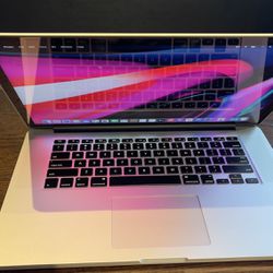 MacBook Pro Retina 15” Quad core I7 16GB Ram 500GB SAD $375