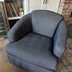 Custom Upholstered Swivel Club Chairs