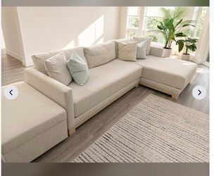 Like New Crate & Barrel Gather Sectional + Storage Ottoman, Houston Pickup