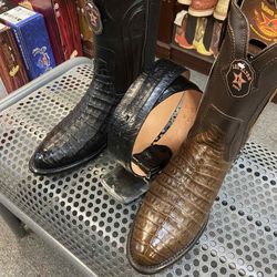 Botas Vaqueras de Piel original con cierre y cinturón