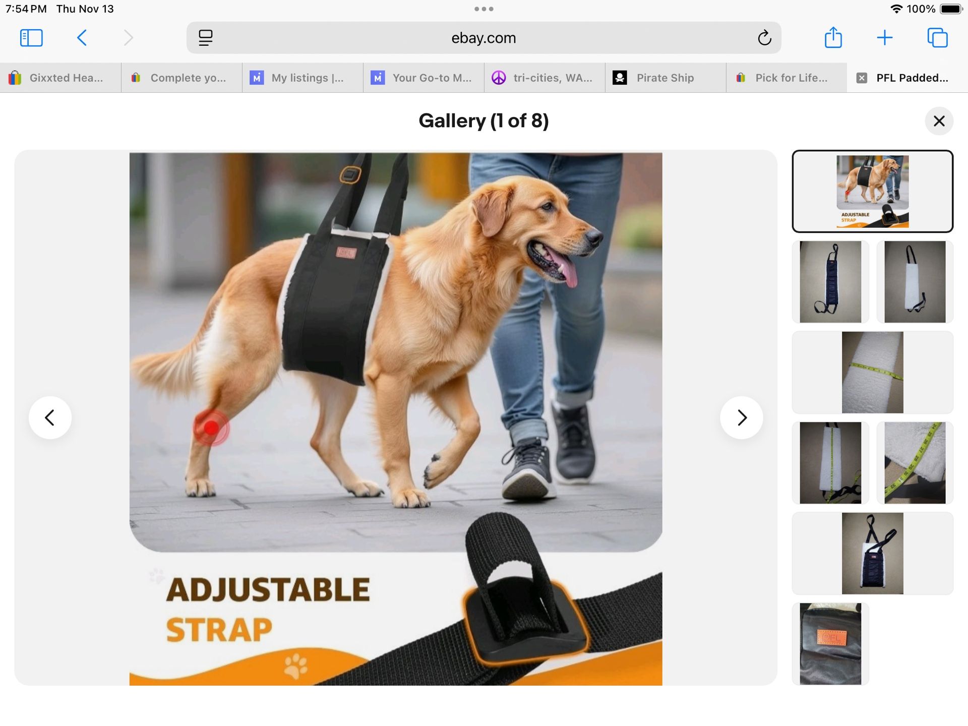 Pick for Life PFL Padded Dog Sling Assist Support Strap for SMALL Dogs